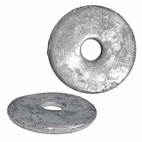 1" X 3-1/4" O.D.  Round Dock Washer, 1/4" thick, HDG